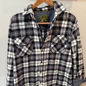 EUC Quality flannel. 100% cotton, 2 chest pockets with button closures.